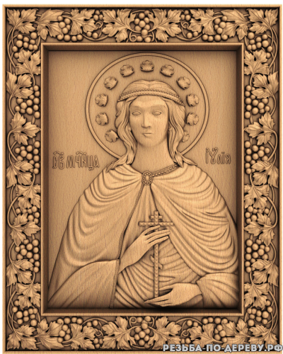 Резная икона Святая Юлия из дерева